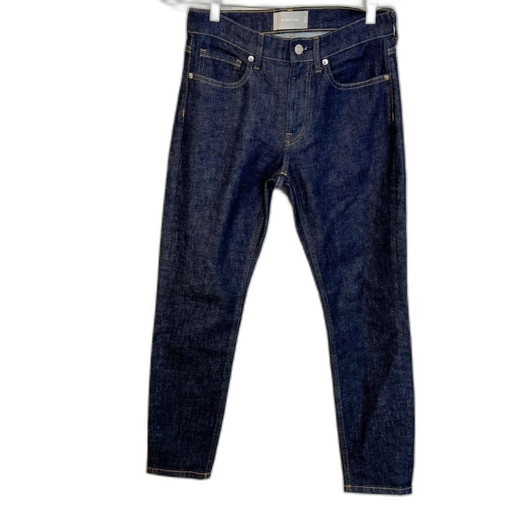 Everlane Womens Dark Indigo Slim Fit Ankle Jeans Size 26 Mid Rise Stretch Denim
